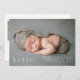 Cartão de Anúncio de Nascimento Moderno da Foto do (Frente/Verso)
