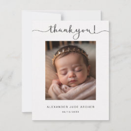 Cartão de Anúncio de Nascimento Moderno da Foto do