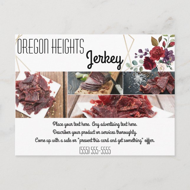 Cartão de Anúncio de Negócios Rosas Brancas Geomet (Frente)