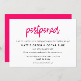 Cartão de anúncio de Nova Data com Adiamento Moder