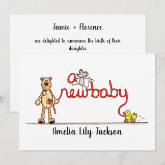 Cartão de Anúncio de Novo Bebê Personalizado