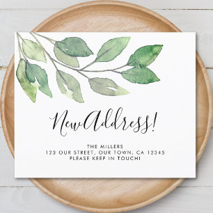 Cartão de Anúncio de Novo Endereço com Vegetação d