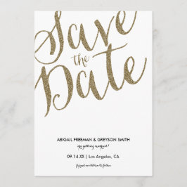 Cartão de Anúncio de Salve a Data com Glitz Faux B