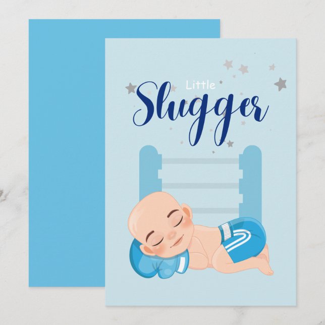 Cartão de anúncio do bebê do garoto de pancada (Frente/Verso)