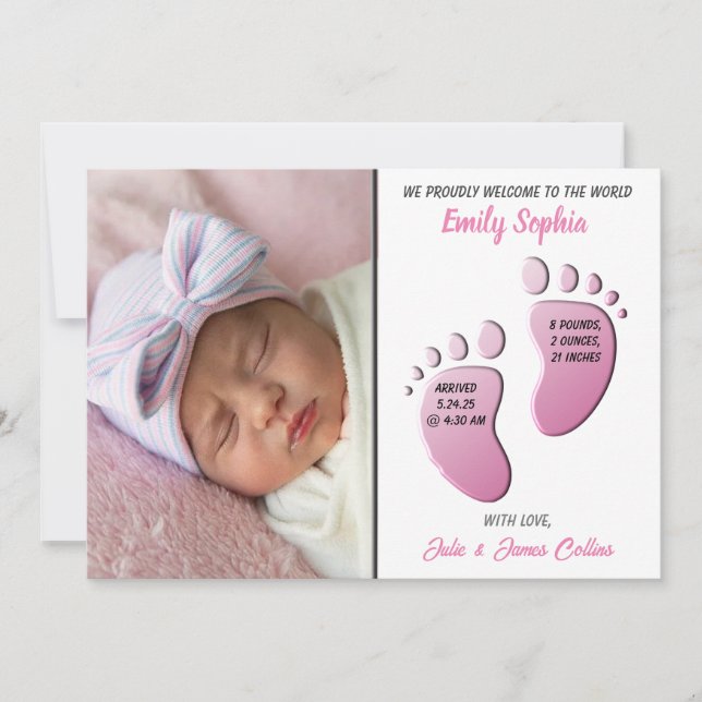 Cartão de Anúncio Flat De Feet Da Bebê (Frente)