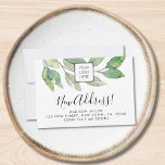 Cartão de Anúncio Folha Única<br><div class="desc">Este cartão móvel de anúncio é decorado com um verde-aquarela minimalista,  tipografia de na moda e espaço para seu logotipo. Facilmente personalizável. Original Watercolor © Michele Davies.</div>