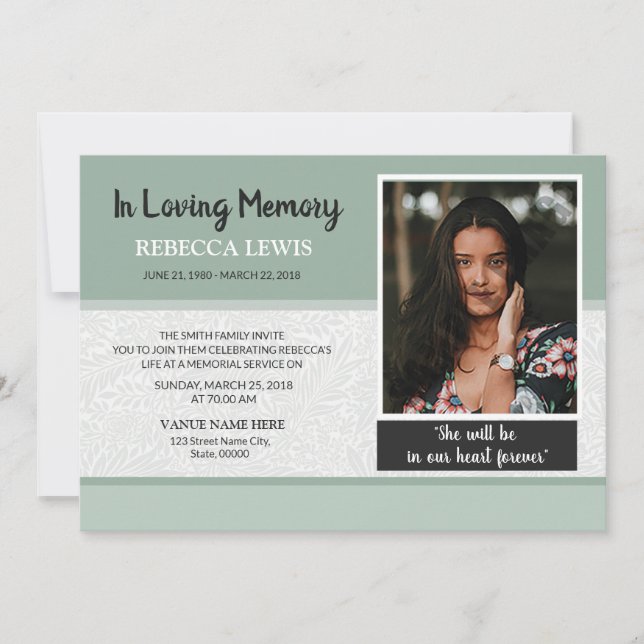 Cartão de Anúncio Funeral (Frente)