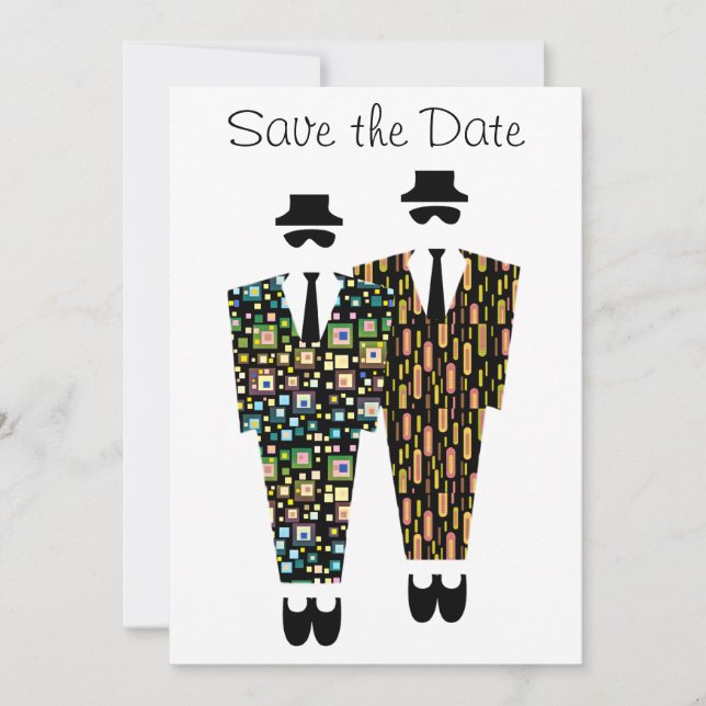 Cartão de Anúncio Gay Save The Date (Frente)