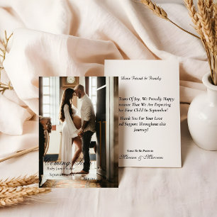 Cartão de anúncio minimalista de fotogravidez