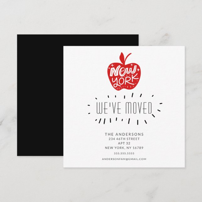 Cartão de Anúncio Móvel Vermelho de Nova Iorque (Frente/Verso)