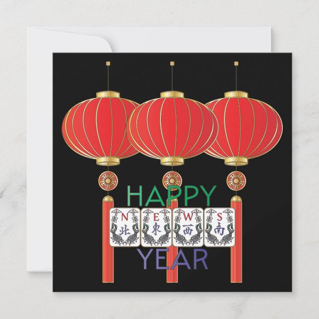 Cartão de Apartamento de Férias Mah Jongg News (Frente)