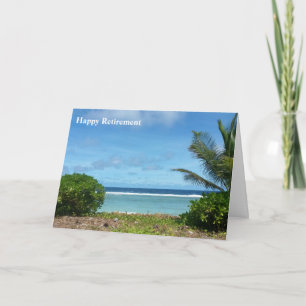 cartão de aposentação de praia