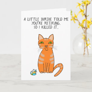 Cartão de aposentadoria de desenho animado de gato