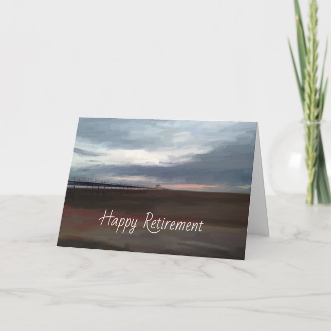 cartão de aposentadoria de píer à beira-mar (Frente)