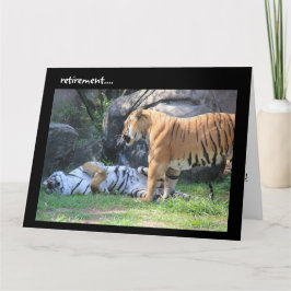 Cartão de aposentadoria engraçado, tigre dormindo
