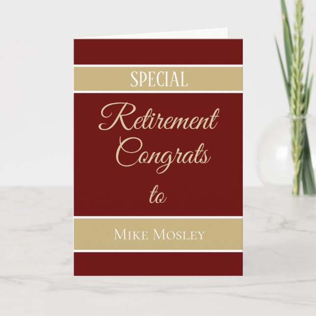 Cartão de aposentadoria personalizado (Frente)