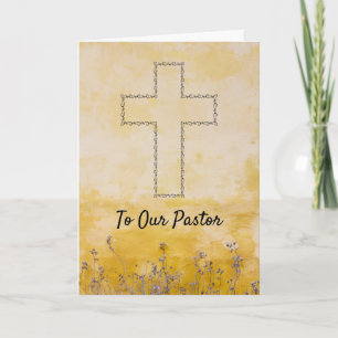 Cartão de Apreciação ao Pastor Cruz Elegante e Dou