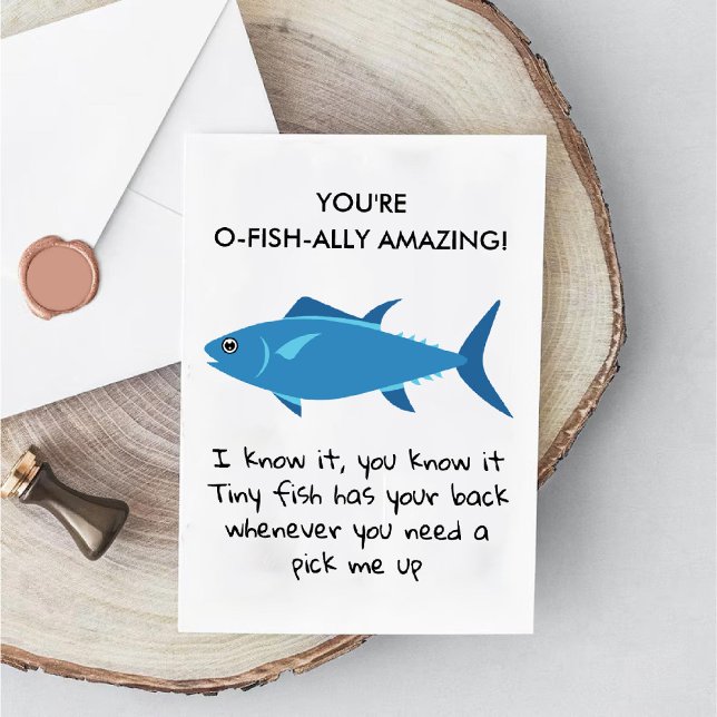 Cartão de Apreciação de Peixe Engraçado do Colega  (Colleague Bestie Funny Fish Appreciation Card)