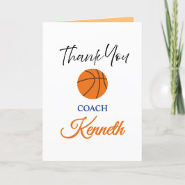 Cartão de Apreciação de Treinador de Basquete, Car