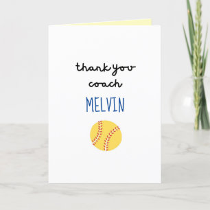 Cartão de Apreciação do Treinador Softball, Cartõe