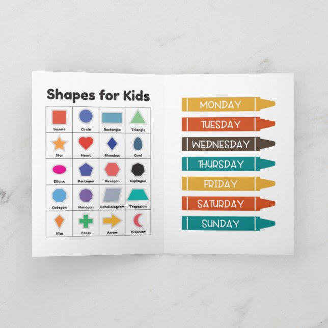 Cartão de Aprendizagem para Crianças (Interior)