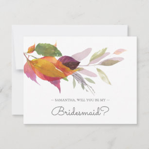Cartão de apresentação BRIDESMAID, Queda Greenery