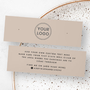 Cartão de apresentação de brinco de logotipo perso