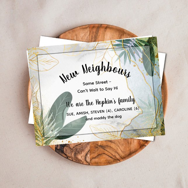 Cartão de Apresentação de Novo Vizinho Personaliza (Criador carregado)