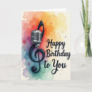 Cartão de Aquarela Clef Melodia