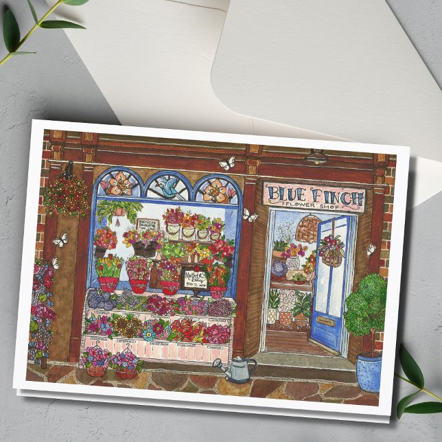 Cartão de Aquarela da Floricultura para o Dia das  (Criador carregado)