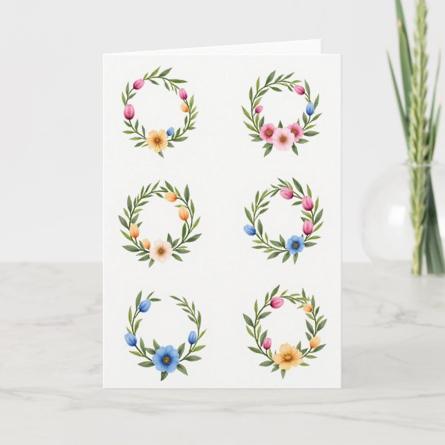 Cartão de aquarela de flores românticas de amor (Frente)