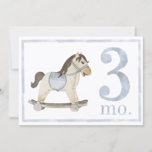 Cartão de Aquarela do Bebê Menino - Marco Três 