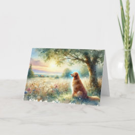 Cartão de Aquarela do Nascer do Sol com Simpatia p