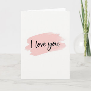 Cartão de aquarela Minimalista Eu Te Amo