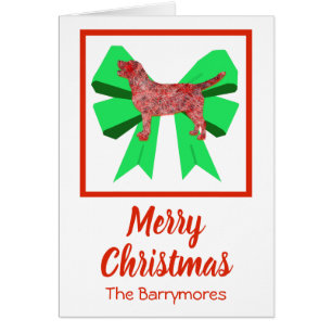 Cartão de Arco de Cachorro de Natal bonito para o