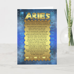Cartão de Aries - Cartão de Aniversário Zodiac - A