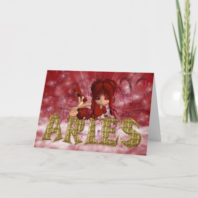Cartão de Aries - Sinal de Estrela (Frente)