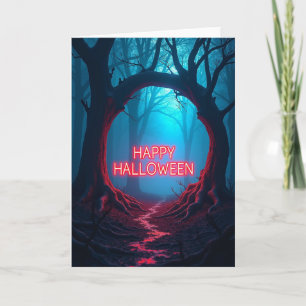 Cartão de Arquitetura Iluminada Feliz Halloween