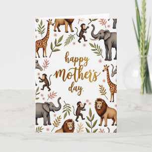 Cartão de Arte Amor de Mãe Savana