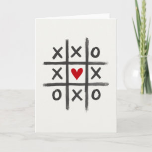Cartão de Arte Amor Vence Jogo da Velha