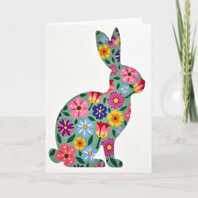 Cartão de Arte Animal Floral (Frente)