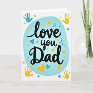 Cartão de Arte Azul Céu Amo Você Papai