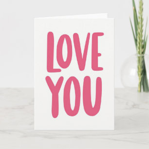 Cartão de Arte Bold Love You Rosa
