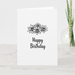Cartão de Arte Botânica de Desejo de Aniversário