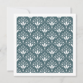 Cartão de Arte Botânica Floral Folk em Verde Flore