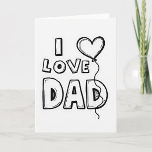 Cartão de Arte Caprichoso Eu Amo Papai