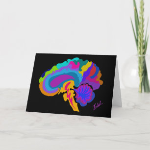 Cartão de arte cerebral recheado a cores