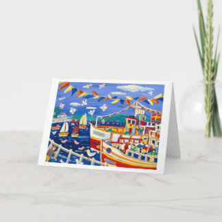 Cartão de Arte: Chapéus de Beany e Barcos de Praze
