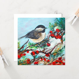 Cartão de Arte Chickadee Bird