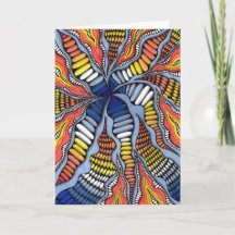 Cartão de Arte Colorido Zen Doodle Vórtice Psicodé